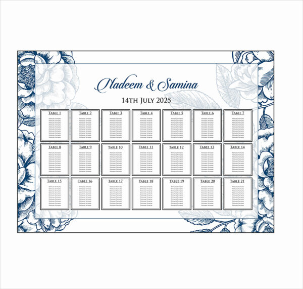 Blue Floral – A1 Table Plan-0