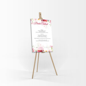 Watercolour Floral – A1 Bridal Contract – Funny Agreement for Husband/Wife-8202