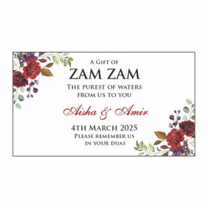 Dark Red Rose Personalised Zam Zam Bottle Stickers 102-0