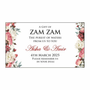 Light Floral Personalised Zam Zam Bottle Stickers 103-0