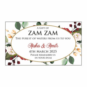 Peach Floral Personalised Zam Zam Bottle Stickers 105-0