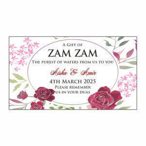 Personalised Pink Floral Zam Zam Bottle Stickers 106-0