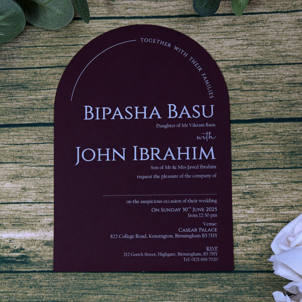 Maroon Arch Simple A5 Invitation ABC 1202-8900