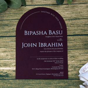 Maroon Arch Simple A5 Invitation ABC 1202-8904