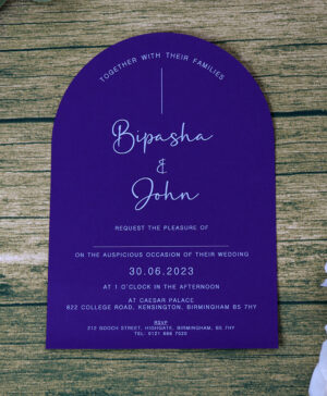 Purple Arch Simple A5 Invitation ABC 1203-8912