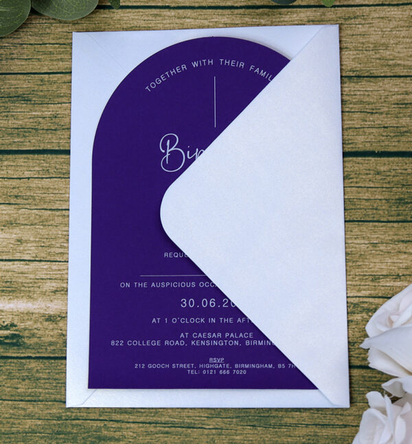 Purple Arch Simple A5 Invitation ABC 1203-8914