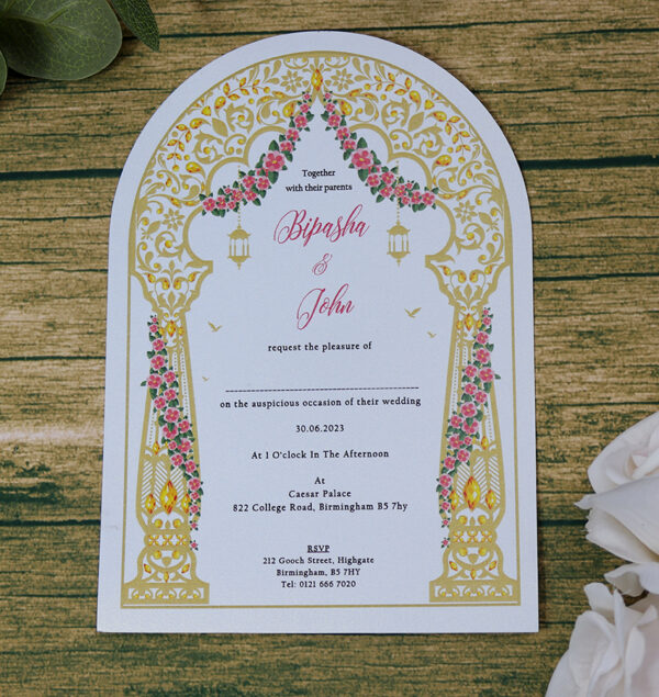 White Arch Simple A5 Invitation ABC 1204-8921