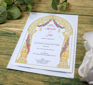 White Arch Simple A5 Invitation ABC 1204-8922