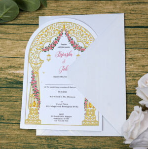 White Arch Simple A5 Invitation ABC 1204-8923