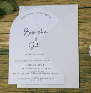 White Arch Simple A5 Invitation ABC 1205-8929