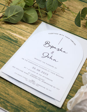 White Arch Simple A5 Invitation ABC 1205-8932