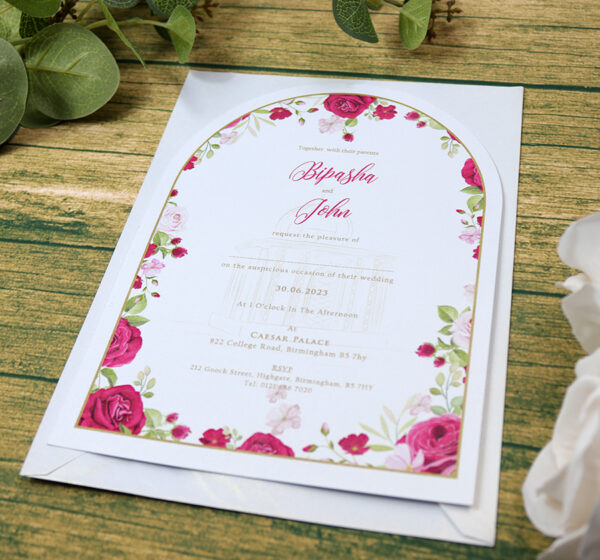 White Arch Floral A5 Invitation ABC 1206-8937