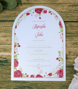 White Arch Floral A5 Invitation ABC 1206-8938