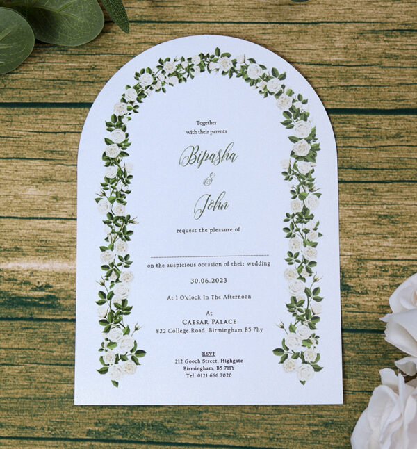 White Arch Floral A5 Invitation ABC 1207-8945