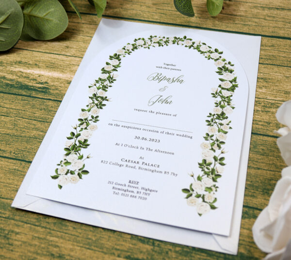 White Arch Floral A5 Invitation ABC 1207-8947