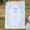 White Arch Blue Floral A5 Invitation ABC 1209-0