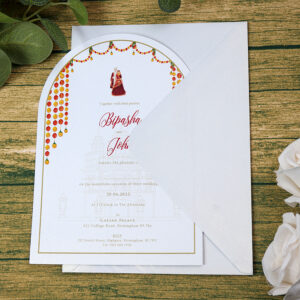 White Arch Ethnic A5 Invitation ABC 1211-8978