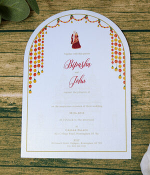 White Arch Ethnic A5 Invitation ABC 1211-8979