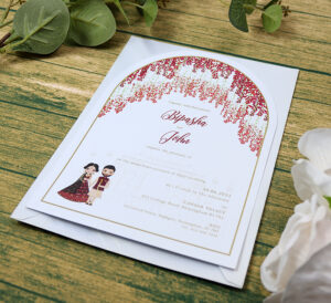 White Arch Red Floral A5 Invitation ABC 1212-8985