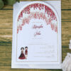 White Arch Red Floral A5 Invitation ABC 1212-0