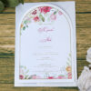 White Arch Pink Floral A5 Invitation ABC 1213-0