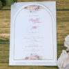 White Arch Pink Floral A5 Invitation ABC 1214-0