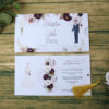 ABC 1194 Sliding Bride & Groom Maroon Floral Invitation-0